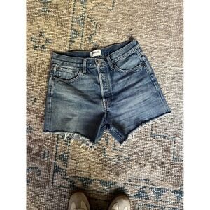 Agolde Parker Iconic High Rise Cutoff Denim Shorts 27 Raw Hem Button Fly
